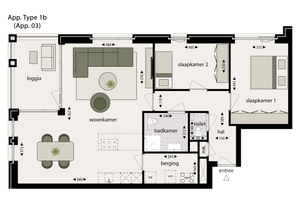 Appartement te koop 1b ong Klimmen